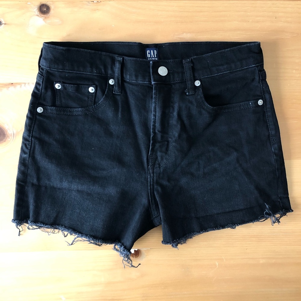 Gap Black Denim Cut Off Shorts